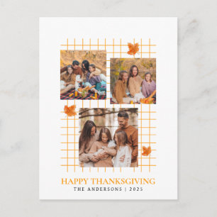 Elegant modern glad thanksgiving höst foto helg vykort