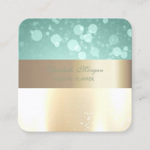 Elegant Modern Glamorös, Falskt Guld, Bokeh Fyrkantigt Visitkort