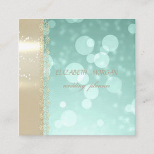 Elegant Modern Glamorös, Falskt Guld, Bokeh, Spets Fyrkantigt Visitkort