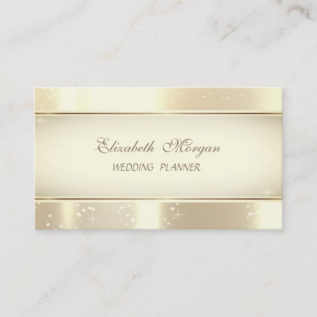 Elegant Modern Glamorös, Falskt Guld, Bokeh Visitkort (Framsida)