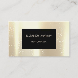 Elegant Modern Glamorös, Falskt Guld, Svart Visitkort