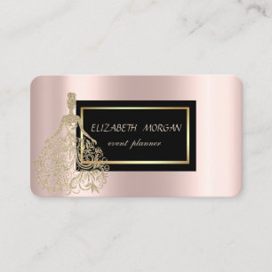 Elegant Modern Glamorös, Guld Klänning Rose Gold Visitkort