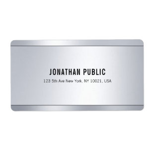 Elegant Modern Glamour Silverfraktsadress Fraktsedel