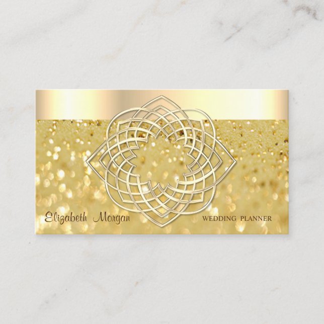Elegant Modern,Glitter Bokeh,Faux Guld Gräns Visitkort (Framsida)