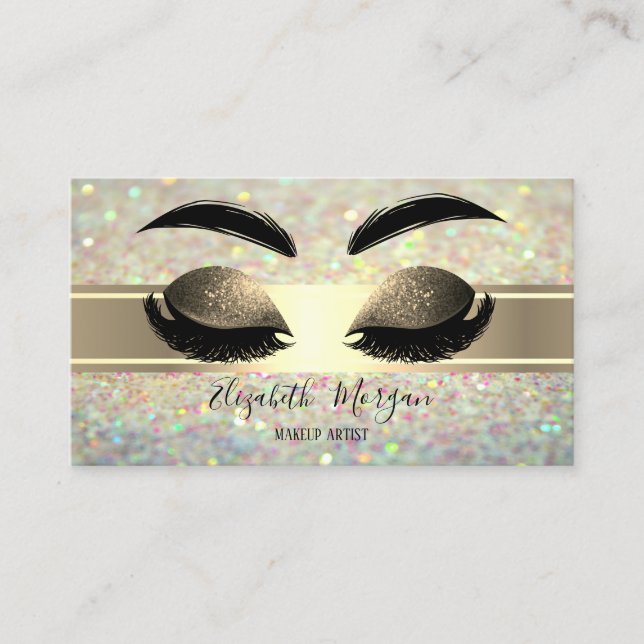 Elegant Modern Glitter Bokeh,Glitter Faux Lash Visitkort (Framsida)