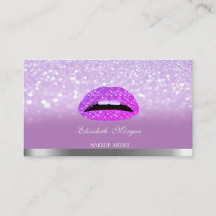 Elegant Modern, Glitter Bokeh Ombre Läppar Visitkort