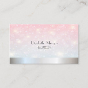 Elegant Modern Glitter Bokeh, Silver Visitkort