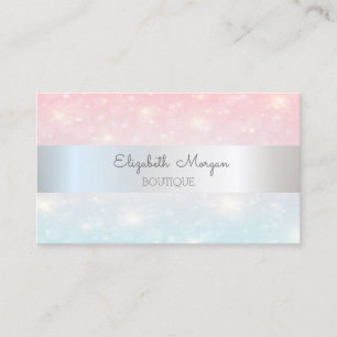 Elegant Modern Glitter Bokeh, Silverrand Visitkort