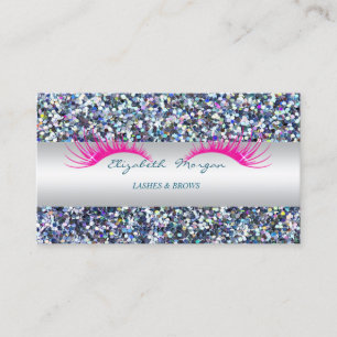 Elegant Modern Glitter, Falska Wimper Visitkort