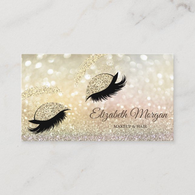 Elegant Modern Glitter Faux Lash Bokeh Visitkort (Framsida)