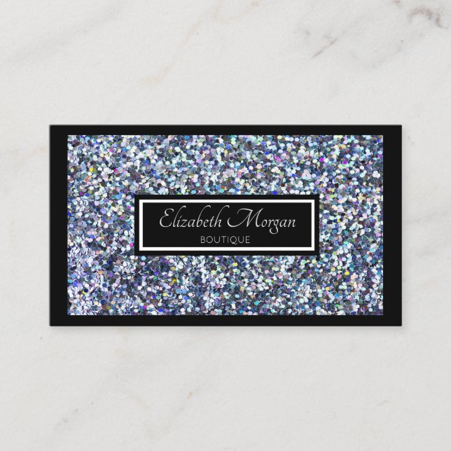 Elegant Modern Glitter, Gnistrande, Ram Visitkort (Framsida)