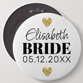 Elegant Modern Glitter Hearts-Anpassningsbarna Cut Knapp