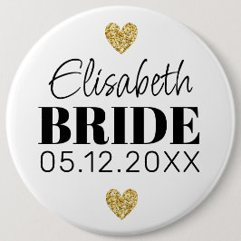 Elegant Modern Glitter Hearts-Anpassningsbarna Cut Knapp