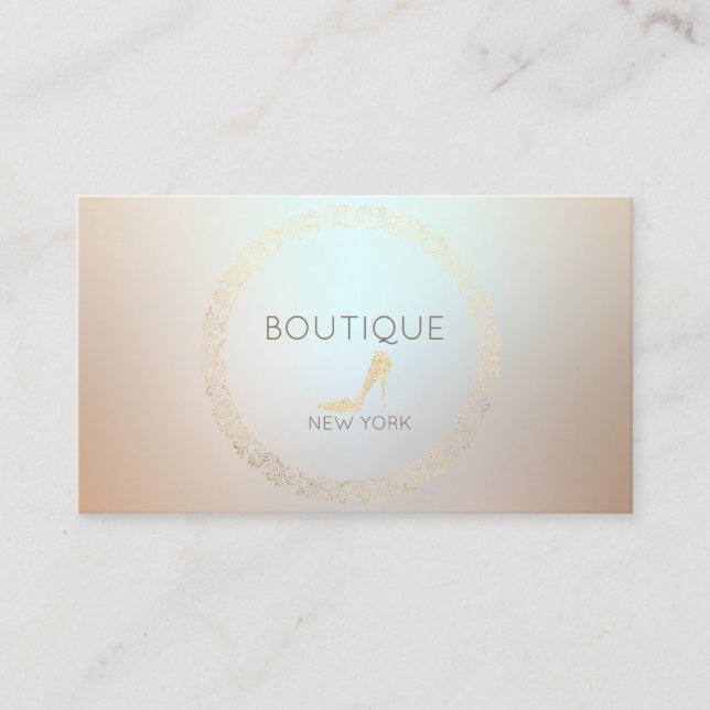 Elegant Modern Glitter High Heel,Oval Ram Visitkort (Framsida)