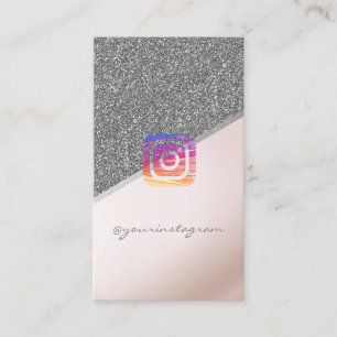 Elegant Modern Glitter, Instagram Social Media Visitkort