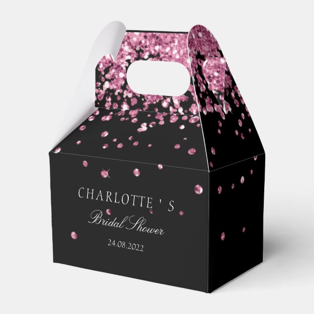 Elegant Modern Glitter Rosa Möhippa Presentaskar (Framsidan Sidan)