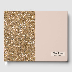 Elegant Modern Glitter Roséguld Blush Glam Fester Gästböcker