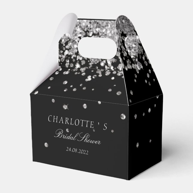 Elegant Modern Glitter Silber Möhippa Presentaskar (Framsidan Sidan)