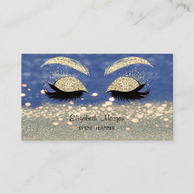 Elegant Modern Glittery Bokeh,Faux Lash Visitkort (Framsida)