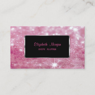 Elegant Modern Glittrig Bokeh, Svart Ram Visitkort