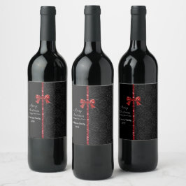 Elegant Modern God Jul Design Vinflaska Etikett