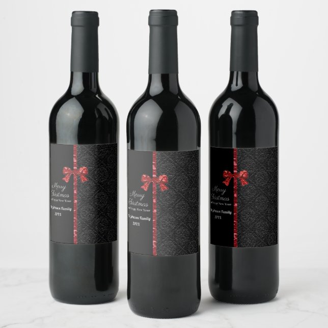 Elegant Modern God Jul Design Vinflaska Etikett (Flaskor)
