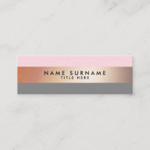Elegant modern GoldStripe rosa mini- visitkort