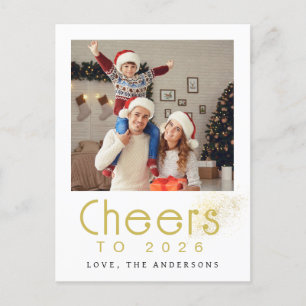 Elegant Modern Gott nytt år 2026-familjfoto Helg Vykort