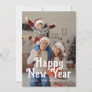 Elegant Modern Gott nytt år 2026-familjfoto Julkort