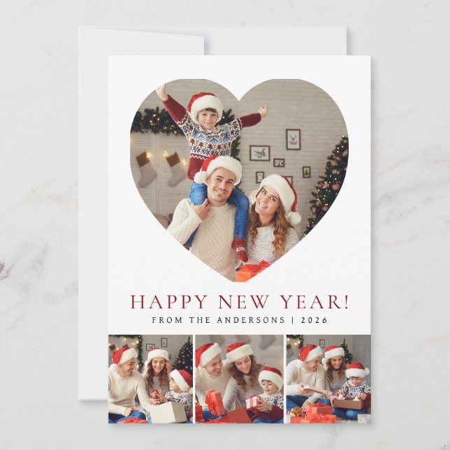 Elegant Modern Gott nytt år 2026-familjfoto Julkort (Framsida)