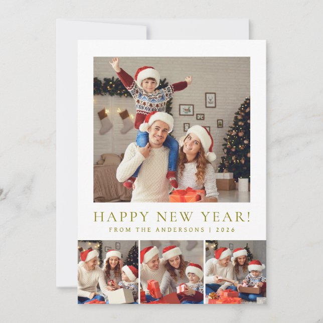 Elegant Modern Gott nytt år 2026-familjfoto Julkort (Framsida)