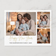 Elegant Modern Gott Nytt År 3 Multi Foto