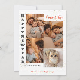 Elegant Modern Gott nytt år 4 - multifoto Julkort