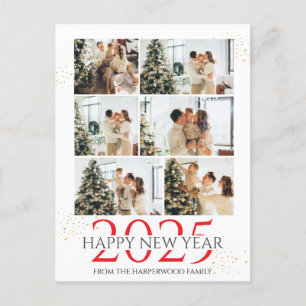 Elegant Modern Gott nytt år Photo Collage Helg Vykort