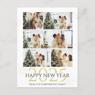 Elegant Modern Gott nytt år Photo Collage Helg Vykort