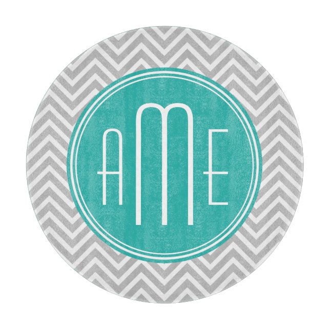 Elegant modern grå sparre- och MintMonogram (Framsidan)