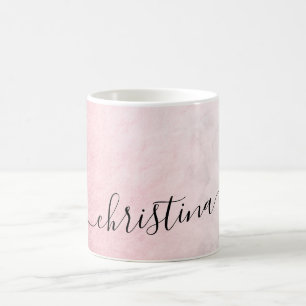 Elegant modern gradient roséguld vit marmor kaffemugg