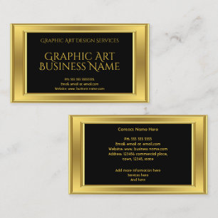 Elegant modern grafisk konst design guld svart visitkort