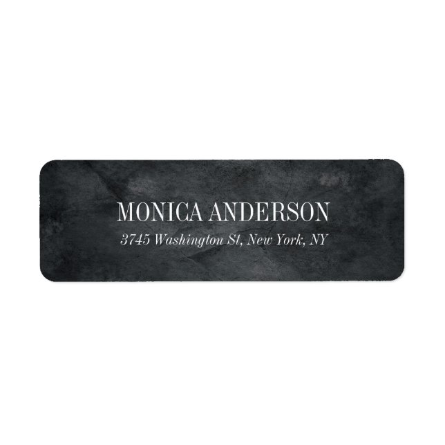 Elegant Modern Grått Chalkboard-Professionell Returadress Etikett (Framsidan)
