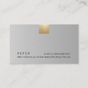 Elegant Modern Grått Gradient Guld accentreferens Visitkort