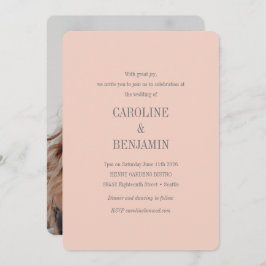 Elegant Modern  Grått Photo Bröllop Inbjudningar