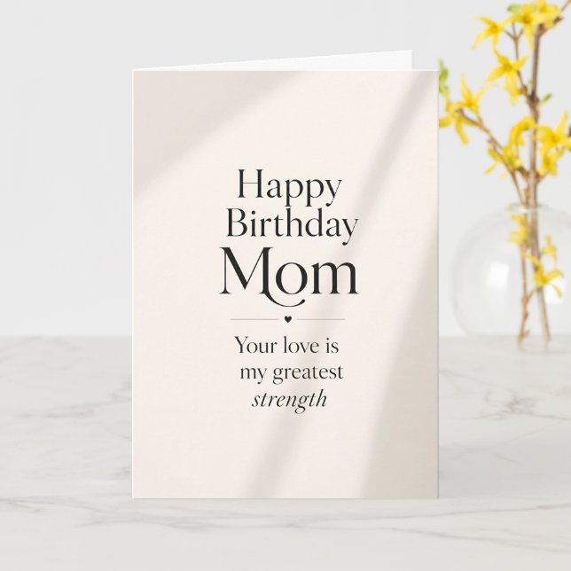 Elegant Modern Grattis på födelsedagen Mamma Minim Kort (Gul blomma)