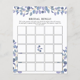 Elegant Modern Greenery Bröllopsdusch Bingo Spel