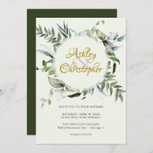 Elegant Modern Greenery Script Bröllop