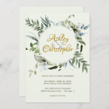 Elegant Modern Greenery Script Bröllop