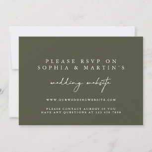 Elegant Modern Grön RSVP Online Bröllopswebbplats Inbjudningar