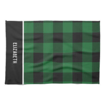 Elegant Modern Grönt & Black Buffalo Play Mönster