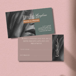 Elegant Modern Grönt Brown Photo Hair Studio Rabattkort