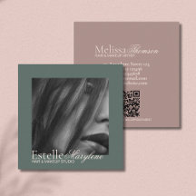 Elegant Modern Grönt Brown Script Hair Studio