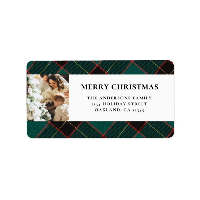 Elegant Modern Grönt Buffalo Play-jul Adressetikett (Framsidan)